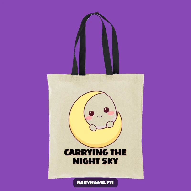 Funny Smiling Moon Tote Bag - Whimsical Night Sky Accessory Gift