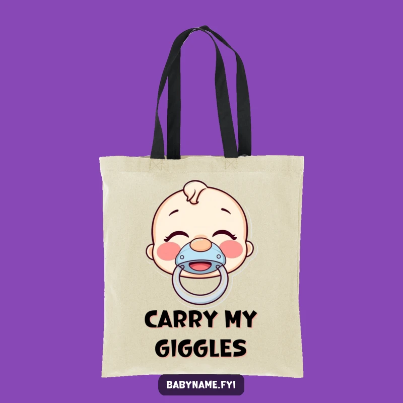 Funny Pacifier Tote Bag - Giggling Bouncer Carry-All Gift