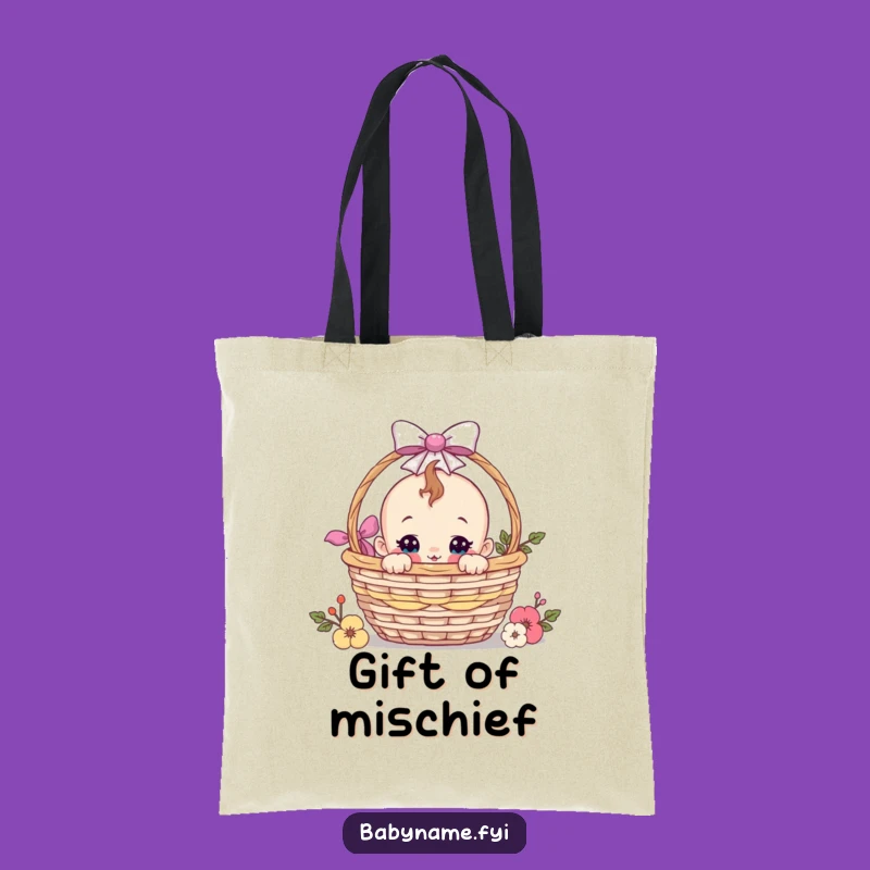 Funny Curious Baby Gift Basket Tote Bag - Carry Your Treasures with Humorous Style