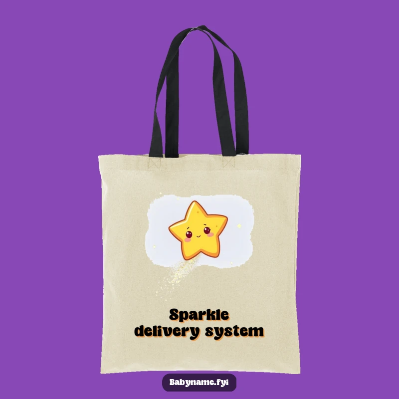 Funny Star Glitter Tote Bag - Sparkling Celestial Accessory Gift